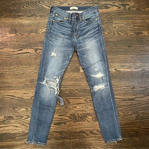 Madewell 9” High Riser Skinny Skinny Jeans: Size 27, Distressed Denim